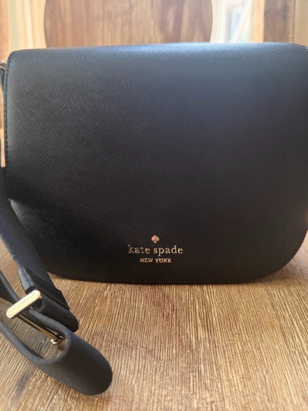 Black Kate Spade leather saddle bag